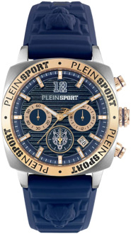Philipp Plein Wildcat Chrono Horloge Blauw Siliconen Band Philipp Plein , Blue , Heren - ONE Size