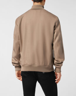 Philipp Plein Wool Jacket Stripes Beige - 52 (Borst)