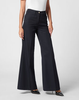 Philipp Plein Wool Marine Low Waist Trousers Donkerblauw