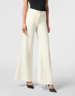 Philipp Plein Wool Marine Low Waist Trousers Wit - S