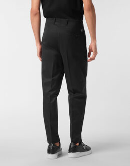 Philipp Plein Wool Trousers Chinos Classic Fit Zwart - 50 (Taille)