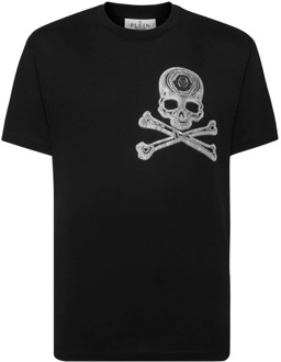 Philipp Plein Zwart Rhinestone T-shirt en Polo Philipp Plein , Black , Heren - L,M