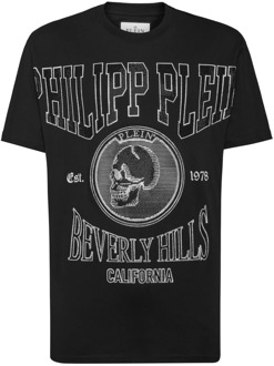 Philipp Plein Zwart T-shirt met Kristallen Philipp Plein , Black , Heren - L,M,S