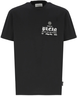 Philipp Plein Zwart T-shirt met reliëf logo voor heren Philipp Plein , Black , Heren - 2Xl,Xl,L,M,S