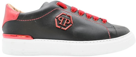 Philipp Plein Zwarte en Rode Metalen Sneakers Philipp Plein , Multicolor , Heren - 44 Eu,42 Eu,41 EU