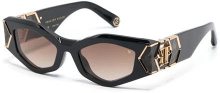Philipp Plein Zwarte zonnebril voor dagelijks gebruik Philipp Plein , Black , Dames - 52 MM