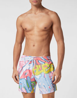 Philipp Plein Zwembroek Bombing Graffiti Veelkleurig - 2XL