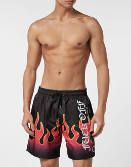 Philipp Plein Zwembroek Flame Zwart - M