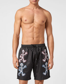 Philipp Plein Zwembroek Skeleton Zwart - 2XL