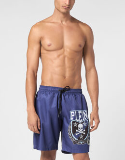 Philipp Plein Zwembroek Skull&Bones Donkerblauw - 2XL