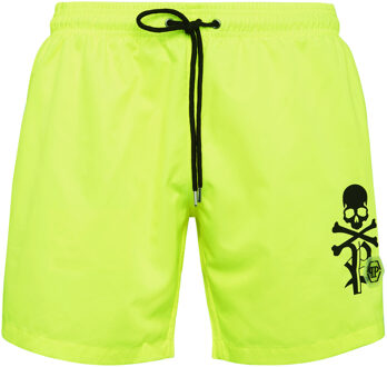 Philipp Plein Zwembroek Skull&Bones Geel - XL
