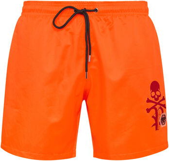Philipp Plein Zwembroek Skull&Bones Oranje - 3XL