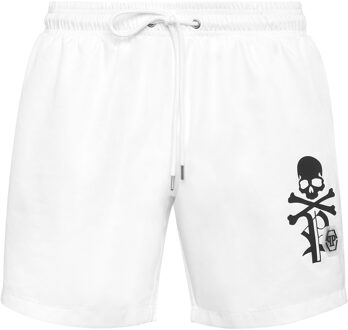 Philipp Plein Zwembroek Skull&Bones Wit - XL