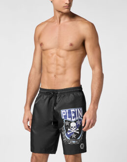Philipp Plein Zwembroek Skull&Bones Zwart - 4XL