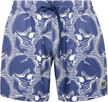 Philipp Plein Zwembroek Skull Donkerblauw - 2XL