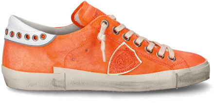 Philippe Model Ambachtelijke Oranje Suède Sneakers Philippe Model , Orange , Heren - 44 Eu,43 Eu,41 Eu,40 Eu,42 EU
