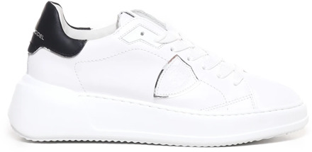 Philippe Model Contrast Hiel Leren Sneakers Philippe Model , White , Dames - 40 Eu,36 Eu,38 Eu,39 Eu,41 Eu,37 EU