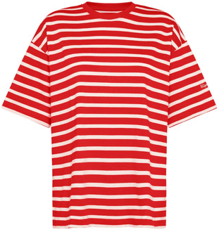 Philippe Model Gestreept Katoenen T-Shirt in Franse Stijl Philippe Model , Red , Dames - L,M,S,Xs