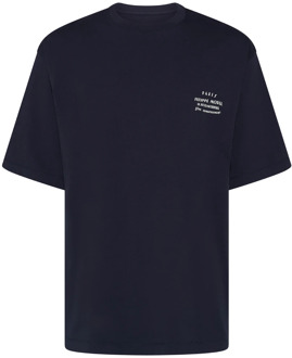 Philippe Model Heren T-shirt van puur katoen met contrasterend borduurwerk Philippe Model , Blue , Heren - Xl,L,M,S
