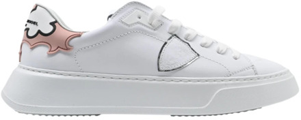 Philippe Model Lage Temple Sneakers in Blanc Rose Philippe Model , Multicolor , Heren - 41 Eu,37 Eu,38 Eu,40 Eu,39 EU