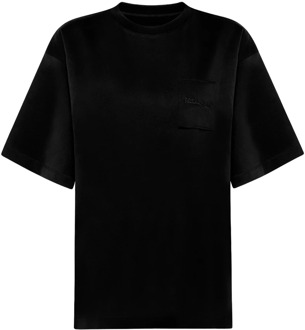 Philippe Model Monique Essence T-shirt - Zwart Katoen Philippe Model , Black , Dames - L,M,S,Xs