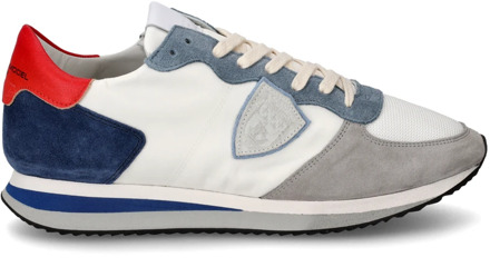 Philippe Model Trpx Low Man - Maat 41, Kleur: Mondial Blanc Denim Philippe Model , Blue , Heren - 43 Eu,40 Eu,42 EU