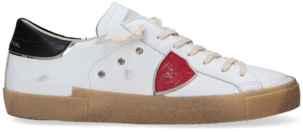 Philippe Model Vintage Witte Leren Sneakers Philippe Model , White , Heren - 45 Eu,43 Eu,42 Eu,40 Eu,44 Eu,41 EU