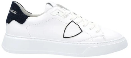 Philippe Model Witte Kalfsleren Tempel Sneakers Philippe Model , White , Heren - 40 Eu,42 Eu,39 EU