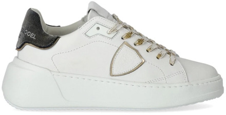 Philippe Model Witte Tres Temple Lage Top Sneakers Philippe Model , White , Dames - 40 Eu,38 EU