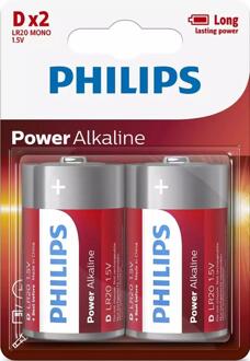 Philips 2 X D batterij Philips Wit