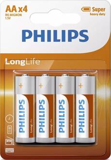 Philips Aa 4 Stuks Longlife Zinc Air Batterij