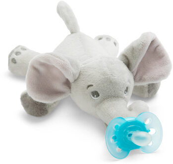 Philips Avent Avent - Snuggle Knuffelspeen - Ultra Soft Olifant - 0/6 maanden Blauw