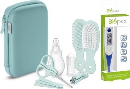 Philips Avent Baby Verzorging Set met Biopax Thermometer - Mint