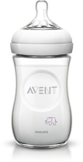 Philips Avent Natural SCF628/17 Babyfles (260 ml) met speen voor langzame toevoer