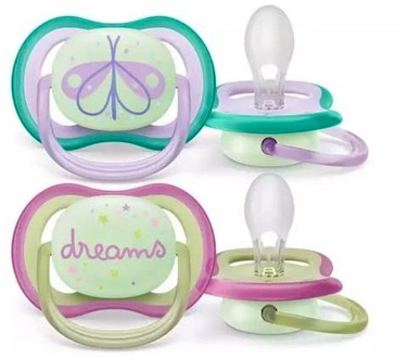 Philips Avent Speen Philips Avent SCF376/17 Ultra Air Nighttime 0-6 M Assorted Colors 2 st