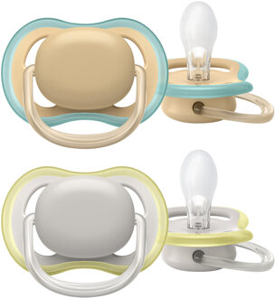 Philips Avent Ultra Air - Fopspeen - 0/6 maanden - 2 stuks - SCF085/15 - Wit / Geel