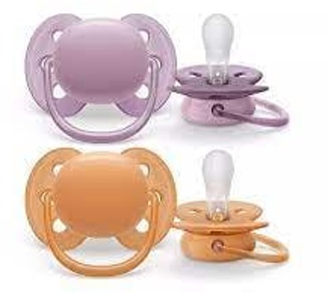 Philips Avent Ultra Soft Fopspeen - 6 tot 18 Maanden - 2 Stuks - Roze/Oranje