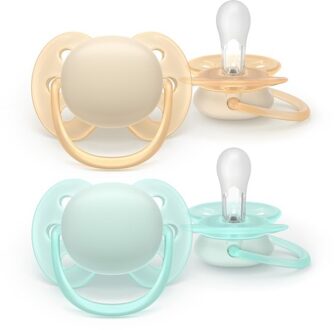 Philips Avent Ultra Soft - Fopspeen - Geel/Blauw – 0-6 maanden – 2 stuks Geel / Blauw