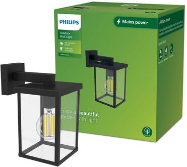 Philips Buitenwandlamp Bellini - Zwart - E27