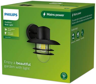 Philips buitenwandlamp Inyma zwart, helder