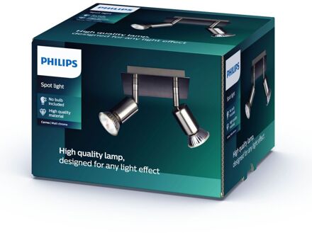 Philips CARREA Opbouwspot GU10 2x Rond Nikkel Grijs