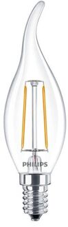 Philips Corepro Ledcandle E14 Gebogen Punt Filament Helder 2w 250lm - 827 Zeer Warm Wit | Vervangt