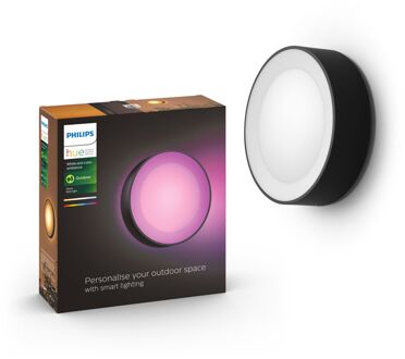 Philips DAYLO BUITENWANDLAMP WIT EN GEKLEURD LICHT (Zwart)