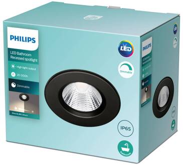 Philips DIVE Inbouwspot LED 1x5,5W|350lm Rond Zwart