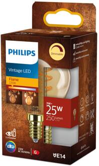 Philips E14 LED lamp G45 3W dimbaar 2.200K goud