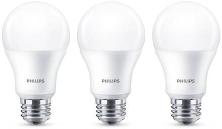 Philips E27 LED lamp A60 8W 2700K mat 3/pak