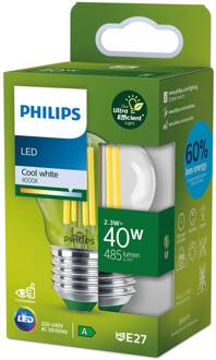 Philips E27 LED lamp G45 2,3W 485lm 4.000K helder