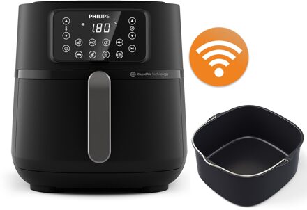 Philips HD9285/93 XXL Connected + bakvorm Airfryer Zwart