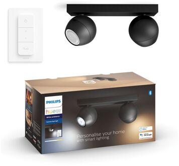 Philips Hue BUCKRAM Opbouwspot GU10 2x5W Zwart