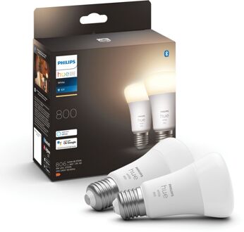 Philips Hue Ledlamp Warm Wit E27 9w 2 Stuks